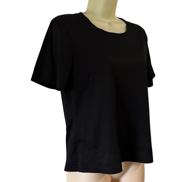 Brooks Brothers Double Mercerized Cotton Black Knit Top Woman Size Medium - Picture 2 of 8